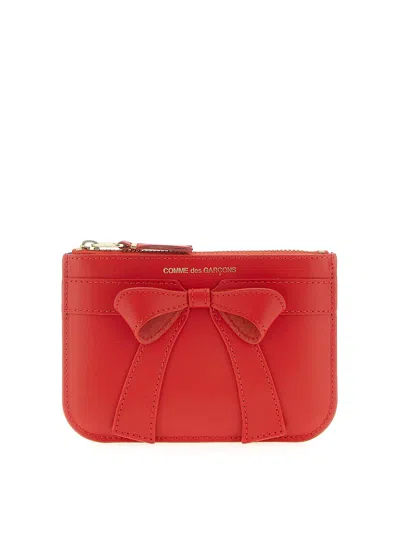 Comme Des Garçons Bog Bow Purse In Red