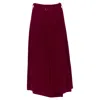 Comme Des Garçons Comme Des Garcons Boiled Wool Diagonal Pleat Draped Midi Skirt In Red