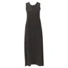 Comme Des Garçons Comme Des Garcons Boiled Wool Tweed Edge Midi Dress In Brown