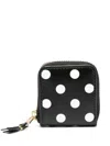 Comme Des Garçons Bold-dot Pattern Leather Wallet In Black