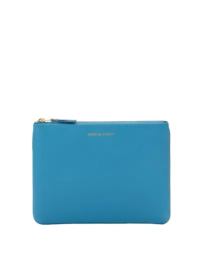 Comme Des Garçons Big Pouch Classic Line In Blue