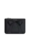 Comme Des Garçons Rectangular Black Cowhide Leather Clutch In Negro