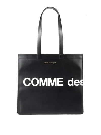 Comme Des Garçons Calfskin Shopping Bag In Negro