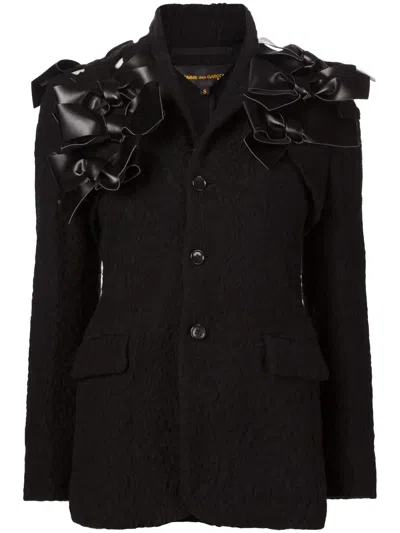 Comme Des Garçons Bow Blazer Jacket In Black