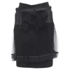 Comme Des Garçons Comme Des Garcons Bow Buckle Pleated Net Mesh Skirt In Black