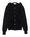 Comme Des Garçons Ruffle Wool Cardigan In Black