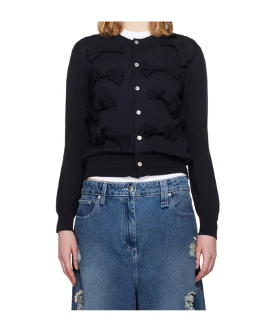 Comme Des Garçons Bow Cardigan In Blue
