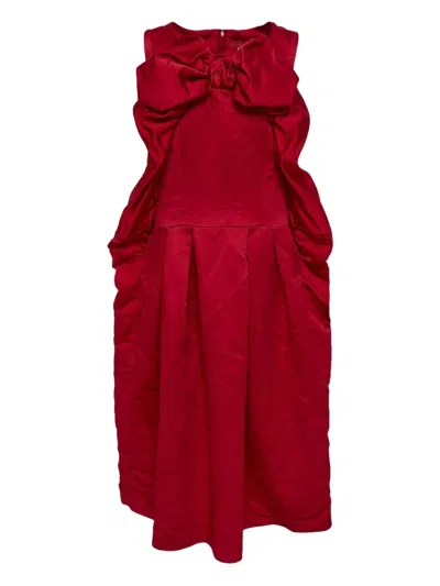 Comme Des Garçons Bow-detail Dress In Red