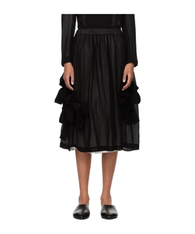Comme Des Garçons Black Bow Midi Skirt In 1 Black