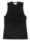 Comme Des Garçons Bow-embellished Tank Top In Black