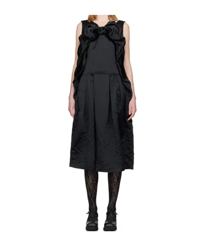 Comme Des Garçons Bow Midi Dress In Black