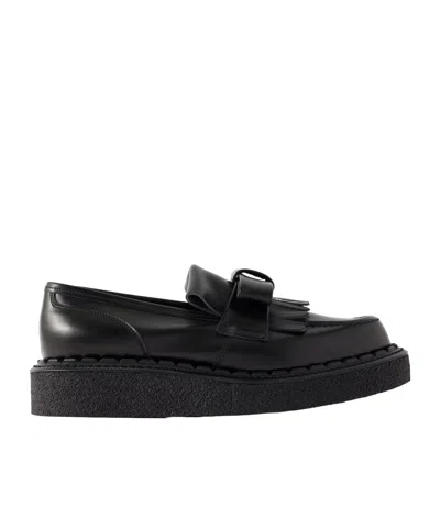 Comme Des Garçons Bow Platform Shoes In Black