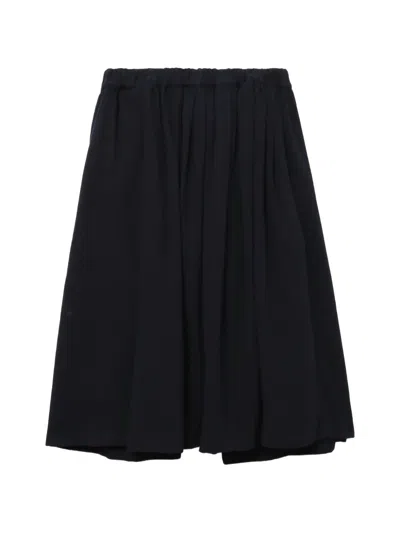 Comme Des Garçons Bow Pleated Skirt In Black