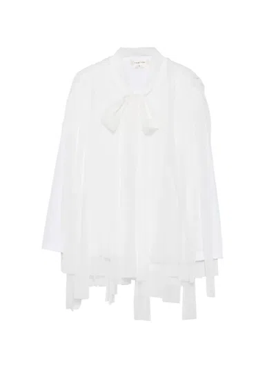 Comme Des Garçons Bow-detail Layered Top In White