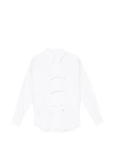 Comme Des Garçons Bow-detail Long-sleeve Cotton Shirt In White