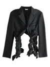 Comme Des Garçons Braided-detail Cropped Jacket In Black