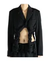 Comme Des Garçons Braided-detail Cropped Jacket In Black