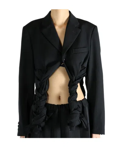 COMME DES GARÇONS BRAIDED-DETAIL CROPPED JACKET