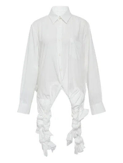 Comme Des Garçons Braided-detail Shirt In White