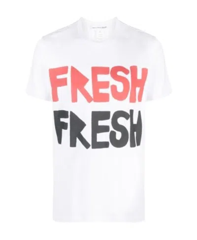 Comme Des Garçons Brett Westfall-print T-shirt In White