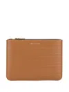 Comme Des Garçons Brick Line Zipped Wallet In Brown
