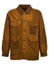 Comme Des Garçons Ribbed Velvet Insert Canvas Jacket In Brown