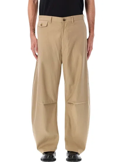COMME DES GARÇONS BROWN WIDE-LEG CHINO PANTS