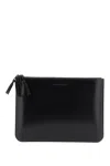 COMME DES GARÇONS BRUSHED LEATHER MULTI-ZIP POUCH WITH