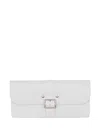 Comme Des Garçons Buckle Leather Wallet In White