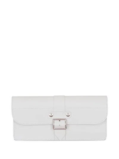 Comme Des Garçons Buckle Leather Wallet In White
