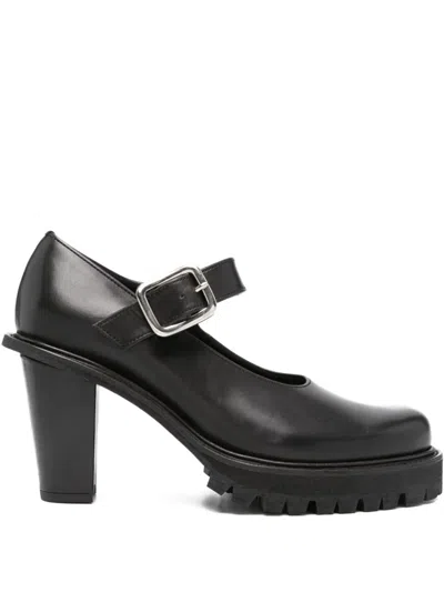 Comme Des Garçons Buckle-strap Pumps In Black