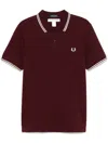 Comme Des Garçons Embroidered Polo Shirt Fred Perry In Black