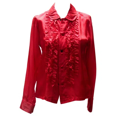 Pre-owned Comme Des Garçons Button Down Blouse In Red