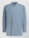 Comme Des Garçons Button Down Collar Shirt Front Pocket In Blue