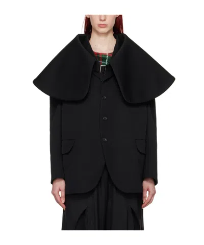 Comme Des Garçons Button-down Suit Coat With Front In Black