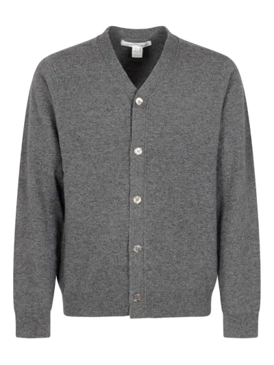 COMME DES GARÇONS BUTTON-FRONT WOOL CARDIGAN