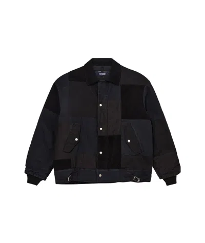 Comme Des Garçons Homme Plus Jacket With Tone-on-tone Patchwork In Black