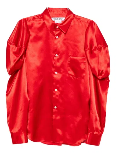Comme Des Garçons Button-up Blouses In Red