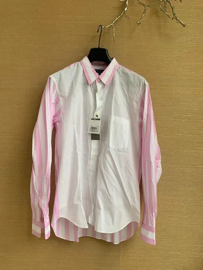 Pre-owned Comme Des Garçons Button Up In White / Pink In Pink/white