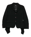 Comme Des Garçons Draped Panel Twill Jacket In Black