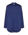 Comme Des Garçons Button-down Collar Long Sleeve Shirt With Pockets In Blue