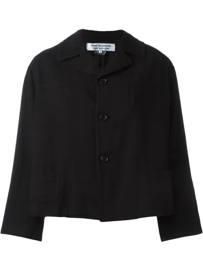 Comme Des Garçons Buttoned Boxy Jacket In Blue