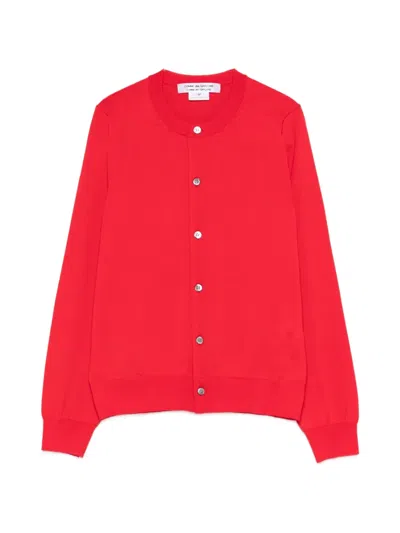 Comme Des Garçons Buttoned Cardigan In Red