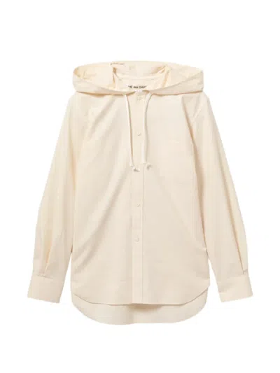 Comme Des Garçons Long-sleeve Hooded Shirt In Neutral