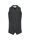 Comme Des Garçons Button-front Longline Vest In Gray