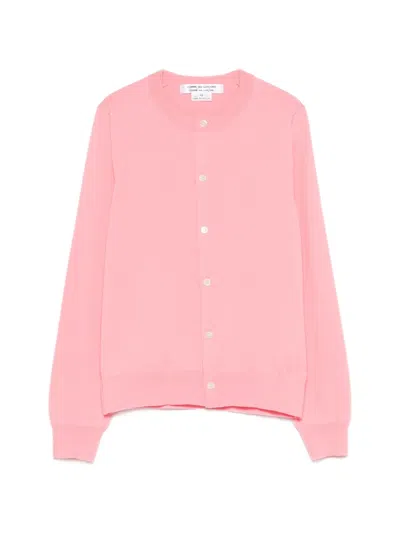 Comme Des Garçons Button-up Knitwear In Pink