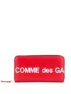 Comme Des Garçons Leather Wallet In Red