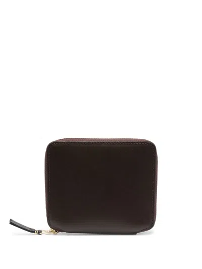 Comme Des Garçons Calf-leather Zip Cardholder In Brown