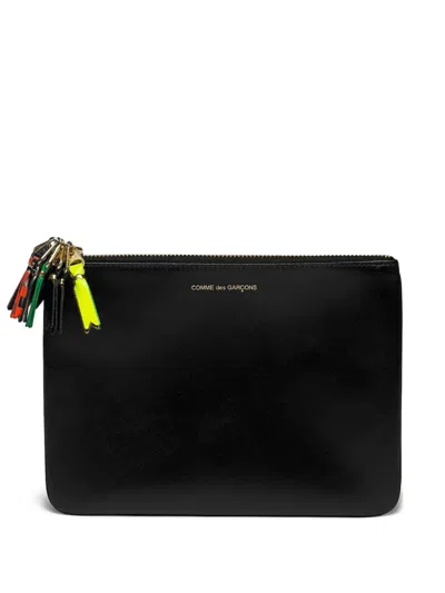 Comme Des Garçons Calf-leather Zipped Wallet In Black