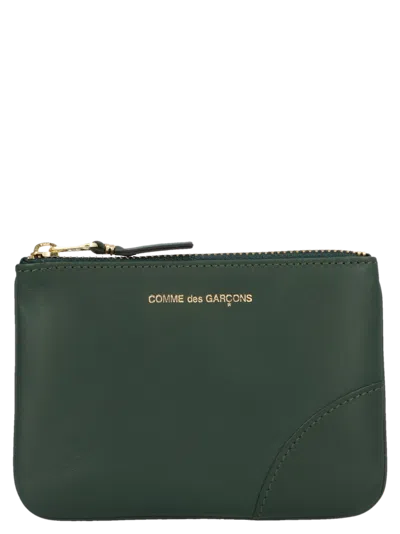 Comme Des Garçons Calfskin Card Case In Green
